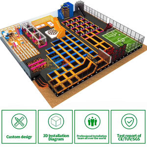منطقة ألعاب داخلية بتصميم الباندا مع ألعاب متحركة وحديقة ترامبولين وحبال تسلق وأحواض كرات ملعب ممتع للأطفال - Product Image 6