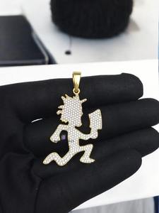 Collar con Colgante de Estrella y Rayo Estilo Hip Hop Personalizado de Proveedor Indio con Moissanita VVS, Collar Brillante con Incrustaciones de Diamantes para Hombre y Mujer en Venta - Product Image 2