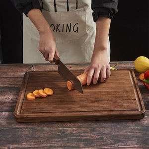 Solid wood cutting <b>board</b>, <b>black</b> walnut wood, suitable for home kitchens and commercial restaurants, large fruit and vegetable - Product Image 1