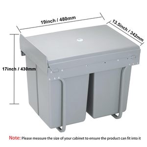 Poubelle de cuisine moderne modulaire extractible avec support mural en PP pour déchets ménagers - Product Image 2