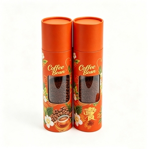 Tube cylindrique de luxe en papier kraft avec fenêtre, qualité alimentaire, pour emballage de café en grains et de thé, avec fenêtre transparente - Product Image 5