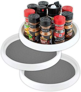 Plastic Round Spinning Turntable Pantry Cabinet Lazy Susan Rotating Spice Rack