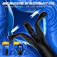 Jouet sexuel IA 4-en-1 pour hommes, avec modes d'expansion et de poussée, anneau vibrant et vibration des testicules, Plug, Boules, 9 x 9 modes