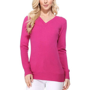 Pull en laine/viscose pour femme, col en V, coupe décontractée, tons neutres, léger, essentiel pour la superposition, décontracté, hiver - Product Image 2