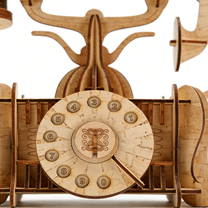 Modèle <span class=keywords><strong>de</strong></span> téléphone vintage, expériences scientifiques, <span class=keywords><strong>jeu</strong></span> éducatif <span class=keywords><strong>de</strong></span> puzzle pour la maison, puzzle en bois 3D DIY pour enfants avec 51 à 100 pièces - Product Image 3