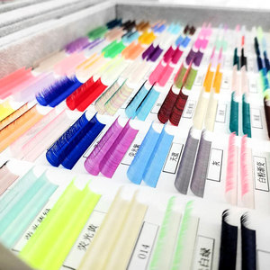 Colour Lash Mở Rộng Màu Đỏ Tím Màu Xanh Màu Hồng Trắng Nâu Cúm Màu Giả Cá Nhân Lông Mi Mở Rộng Lụa Nga Khối Lượng Lông Mi - Product Image 5