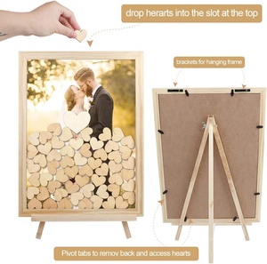 White Wooden <strong>Wedding</strong> Guest Book Alternative Drop <strong>Top</strong> Frame 102 Wooden Hearts Portable Handmade <strong>Wedding</strong> Favors for Baby Party - Product Image 4
