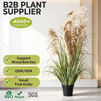 Rumput Pampas Kering Buatan Rustic Autumn 110cm, Tanaman Rumput Gandum Palsu dalam Pot untuk Dekorasi Taman Luar Ruangan, Patio, dan Lanskap Musim Gugur