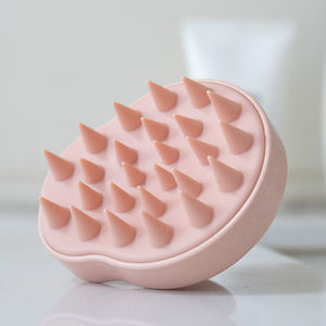 Logo personalizzato all'ingrosso Eco Friendly paglia di grano manuale Silicone massaggio del cuoio capelluto Shampoo per la cura dei capelli spazzole per cuoio capelluto - Product Image 2