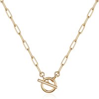 Collar de Cadena de Eslabones Tipo Clip Impermeable y Antideslustre de Acero Inoxidable con Cierre OT de 18K para Mujer