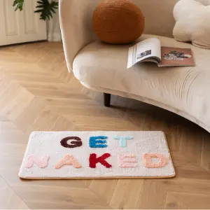 Funny Non Slip Washable Bathroom Mat Water Absorbent Get Naked Bath Rug