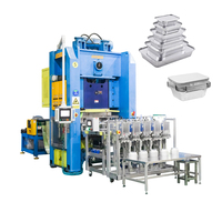 Machine de fabrication de conteneurs en aluminium de 80 tonnes, 800KN, pour la production de barquettes au Moyen-Orient et en Turquie, 12 cavités, haute précision, presse 0,1 mm