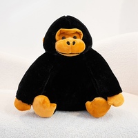 Dernier modèle de peluche gorille noir personnalisée, jouet en peluche animal en coton PP brodé pour anniversaire