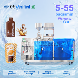 Machine de remplissage et de scellage automatique de liquides à haute efficacité, machine d'emballage de café liquide en sachet préformé Doypack - Product Image 1