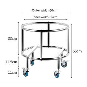 Estante para ollas de acero inoxidable con cubo de ruedas, soporte para móviles, estante de almacenamiento móvil para botellas de <span class=keywords><strong>Gas</strong></span> - Product Image 2