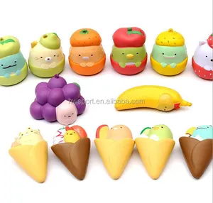 Hot Bán Pu Foam Phong Cách Hoạt Hình Chống Căng Thẳng Đồ Chơi Rau/Trái Cây Squishy Đồ Chơi Key Chains Stress Reliever