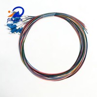Paquete de 12 Fibras Ópticas Elite, Pigtail OM3 Multimodo 50/125um, Coloridas, 12 Colores Seleccionables, LC SC ST FC, para ODF