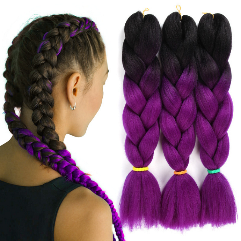 LW-48QT Gradient bicolor jumbo braid Hair 24inch