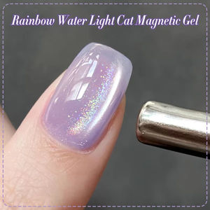 Vernis à ongles <span class=keywords><strong>semi</strong></span>-<span class=keywords><strong>permanent</strong></span> magnétique effet arc-en-ciel holographique 10 ml, design original pour manucure - Product Image 4