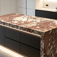 Grande dalle de marbre rouge foncé veiné blanc, luxueuse et minimaliste, surface polie, pour comptoirs de bar haut de gamme et murs de villas de luxe