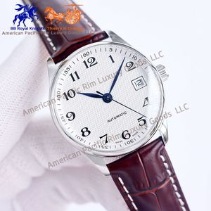 Reloj de Cuarzo de Lujo para Hombre de Alta Calidad con Caja de Acero Inoxidable 316L, Correa de Cuero Impermeable, Fondo Transparente, Longiness - Product Image 3