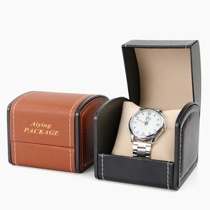 Custom Logo PU Leather Waist Watch Storage Gift Box Luxury Watch Packaging Box & Cases