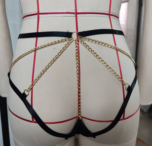 ملابس داخلية نسائية تانجا وسراويل جي سترينج لانجيري مثير مع سلاسل من الفولاذ المقاوم للصدأ مقاس S-L بتصميم منخفض الارتفاع وظهر على شكل حرف T - Product Image 5