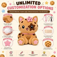 Porte-clés Mascotte Peluche Chat Étoile Personnalisé OEM ODM, Jouet Promotionnel Doux Personnage Original de Noël, Cadeau de Fêtes