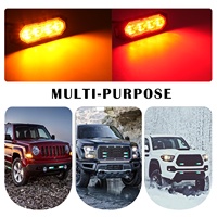 Lumière stroboscopique à LED bicolore ambre/rouge IP69K Lampe d'avertissement à montage en surface à 4 LED Feux d'avertissement de voiture