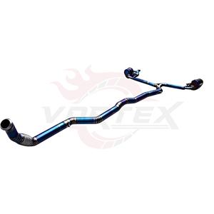 Système d'échappement Vortex Titanium Pie-Cut soudé bleu pour Mercedes AMG GT53 4 portes avec sorties de silencieux jumelées effet brûlé Mod - Product Image 3