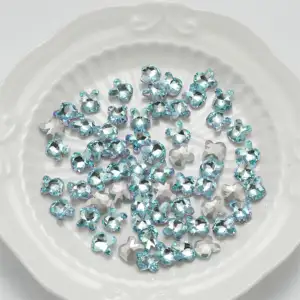9x10mm 200 bagian/tas berlian imitasi produsen kristal kaca kualitas tinggi Non Hotfix berlian imitasi untuk gaun kuku