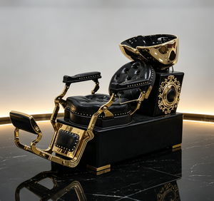 Sillón de Barbería Hidráulico Reclinable Negro Comercial, Resistente, para Peluquería y Afeitado Masculino - Product Image 1