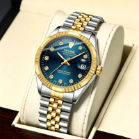 Montre mécanique automatique pour homme, montre mécanique à remontage automatique, 38 mm, cristal, diamant, acier inoxydable, montre de luxe pour hommes