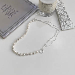Yinruitai S925 Sterling Silver Pearl <b>Necklace</b> With Round <b>Ring</b> Clasp For Women Everyday Wear Autumn Winter Sweater Chain - Product Image 2
