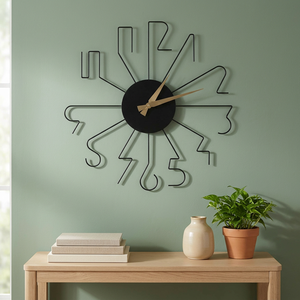 Minimalist Metal <b>Wall</b> <b>Clock</b> Abstract Geometric <b>Design</b> Silent Quartz Analog Hanging <b>Clock</b> for Living Room - Product Image 1