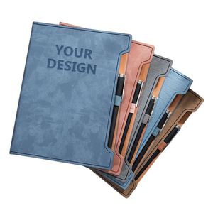 Cuaderno de Cuero PU Minimalista Estilo 2026, Diario A5 Moderno con Borde Dentado, Lazo Elástico para Bolígrafo y Marcapáginas de Cinta - Product Image 1