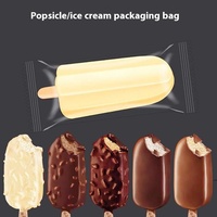Sac de crème glacée transparent fait main scellé à la machine pour sucettes glacées sorbet 100 pièces emballage personnalisable pour outils de crème glacée