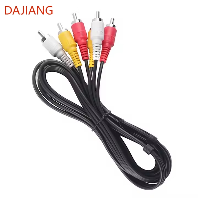 DAJIANG OEM Customized Stereo Av Cable Connector 3*Rca Male to 3*Rca Male Video Audio DVD Cable for HDTV Car & Monitor