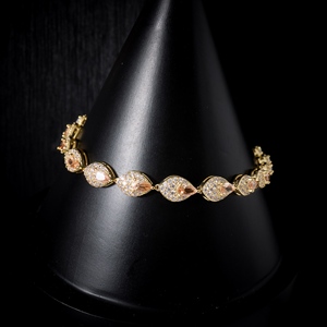 Conjunto de Joyería de Collar para Mujer con Baño de Rodio, Corte de Pera, Color CZ, Circonita Cúbica, Estilo Clásico y Elegante de Dubái, Accesorios para <span class=keywords><strong>Novia</strong></span> - Product Image 4