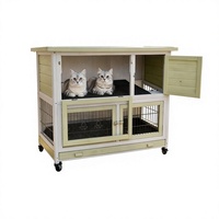 Cage pour chat Cattail, villa pour chat, lit pour chat à double étage, nid pour animaux de compagnie, adapté à l'intérieur et à l'extérieur, toutes saisons, imperméable, lavable