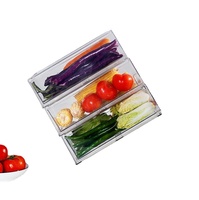Tiroir de réfrigérateur en plastique Transparent, organiseur de boîte de rangement empilables pour réfrigérateur, bacs