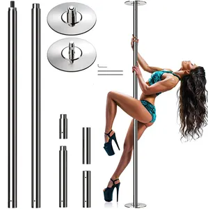 Easy To Install Stripper Pole For Home 45mm Chrome Dance Pole Spinning Static Mode Removable Portable Fitness Dancing Poles