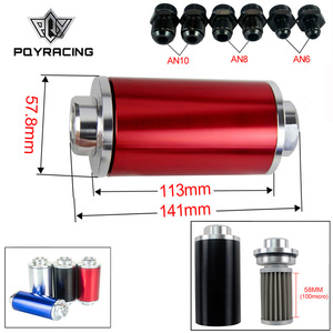 Filtro de Combustible Universal de 58 mm, Conectores An6 An8 An10, 100 Micras, Rojo, Azul, Plateado, Negro - Product Image 5