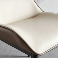 Chaise de salle à manger moderne en cuir synthétique bicolore, chaise d'appoint avec pieds en acier carbone pour salle à manger, cuisine, appartement