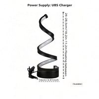 Lampe de table LED spirale à intensité variable, veilleuse d'ambiance pour chevet, alimentation USB, éclairage décoratif moderne pour chambre à coucher