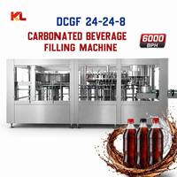 Machine de remplissage isobare 3-en-1 pour boissons gazeuses DCGF24-24-8, 6000 BPH, ligne d'embouteillage automatique de bouteilles PET pour sodas et eau pétillante