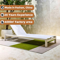 Chaise longue de jardin moderne, portable, en aluminium, pour piscine, plage et détente