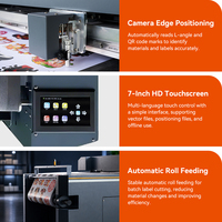 Purcell FCR6090 Cortadora de cama plana con alimentación por rollo, motor de bobina de voz, alimentación automática, máquina de corte de plotter para pegatinas, máquina de troquelado