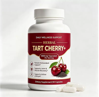 Capsules de cerise à base de plantes OEM 4000mg équivalent, antioxydant naturel, favorise la récupération des articulations et des muscles, 60 capsules, marque privée pour adultes