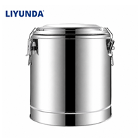 Bouilloire isotherme commerciale Liyunda en acier inoxydable grande capacité, qualité alimentaire 304, double paroi, pour riz, lait de soja, soupe